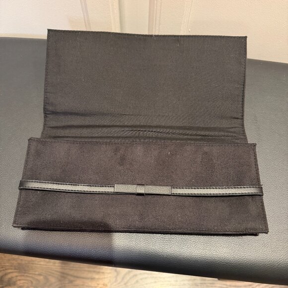 Marc Jacobs Black Faux Suede Envelope Clutch Purse - Picture 3 of 4